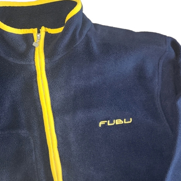 𝅺fubu Sports Vintage Men's Sweatshirt in Blue and Yellow - Picture 2 of 7